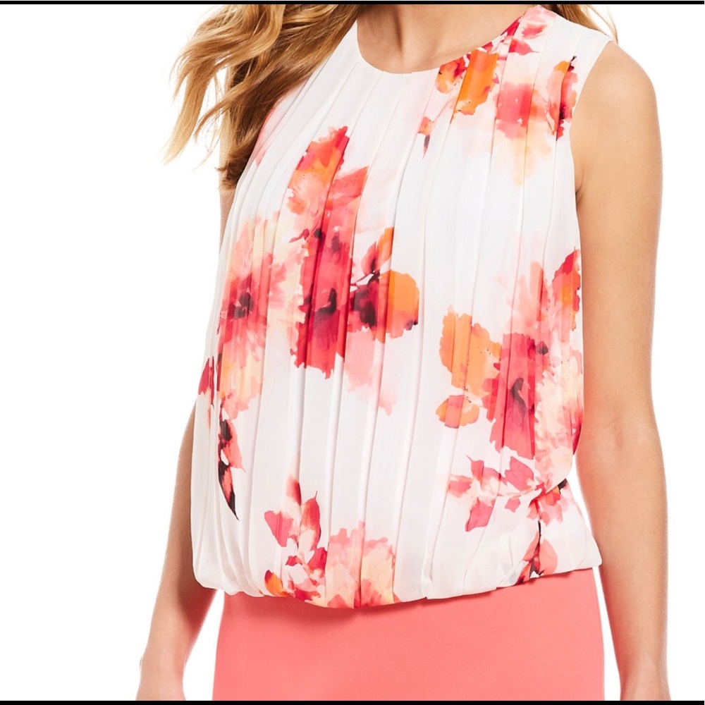 CK Floral Print Chiffon Blouse